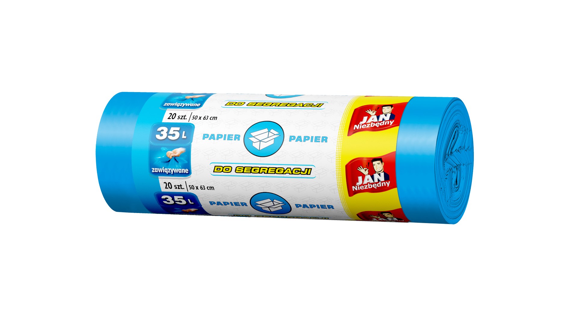 Worki na śmieci do segregacji 35l niebieski 20szt.